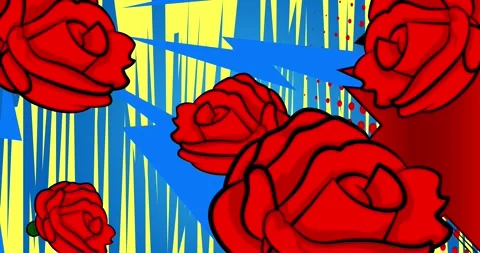 Comic Book Red Rose Video 스톡 동영상 301034346