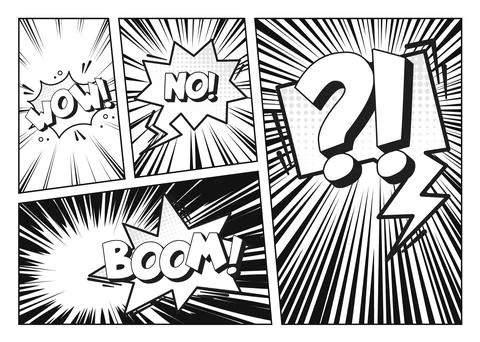 Comic book retro background with speech bubbles Illustrazione stock