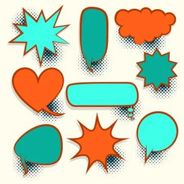 Comic book retro colored empty speech bubble Stock Illustration