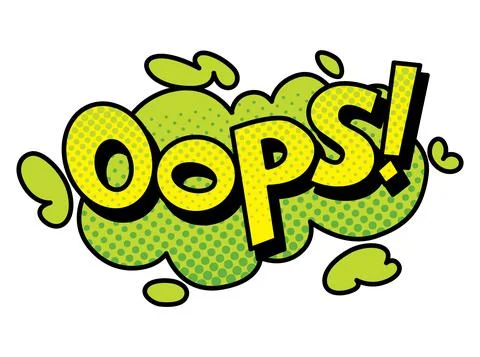 Comic book sound. Colored hand drawn speech bubble. Oops sound chat text effect Stock Illustration