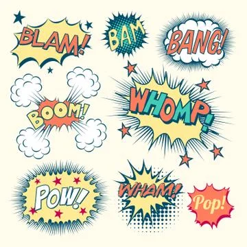 Comic Book Sound Effects Illustrazione stock