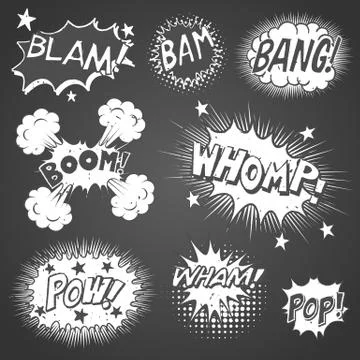 Comic Book Sound Effects Stock Illustration
