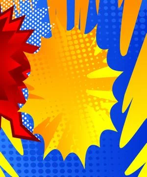 Comic book speech bubble with abstract colorful pattern. Talk icon. Cartoon d Stockillustratie