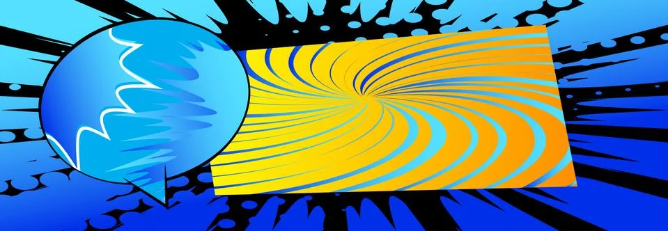 Comic book speech bubble with abstract colorful pattern. Talk icon. Cartoon d Stockillustratie