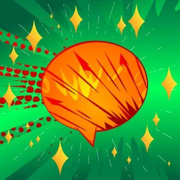 Comic book speech bubble with abstract colorful pattern. Talk icon. Cartoon d Stock Illustration