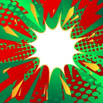 Comic book speech bubble with abstract colorful pattern. Talk icon. Cartoon d Stock Illustration