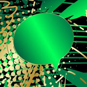 Comic book speech bubble with abstract colorful pattern. Talk icon. Cartoon d Stock Illustration