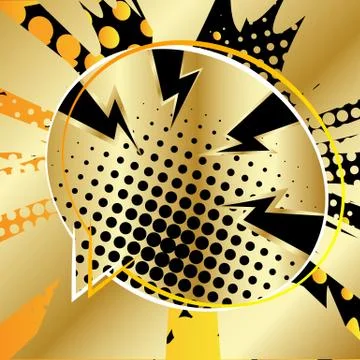 Comic book speech bubble with abstract colorful pattern. Talk icon. Cartoon d 스톡 일러스트