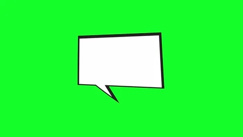 Comic book speech bubble animation on a green screen background Stock Footage 346724656