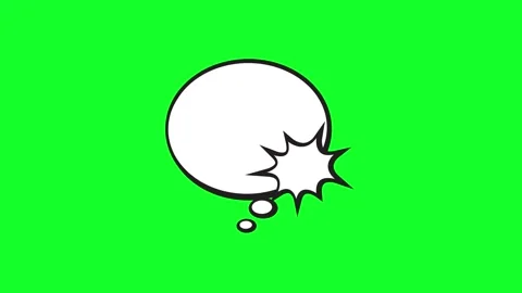 Comic book speech bubble animation with explosion effect on green screen Stock-Footage 346724668