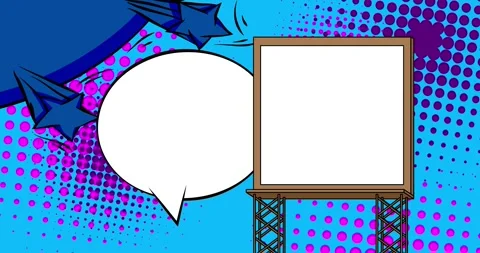 Comic Book speech bubble with Billboard video Stock Footage 316107654