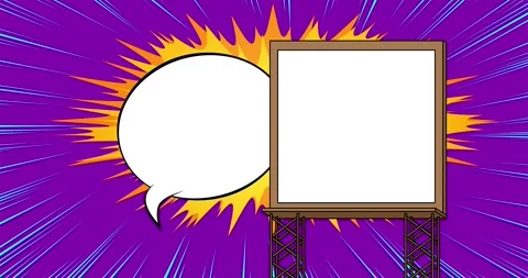 Comic Book speech bubble with Billboard Stock Footage 316107655