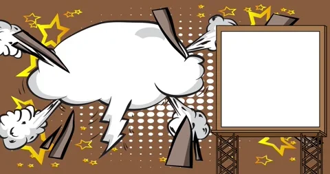 Comic Book speech bubble with Billboard animation Stock Footage 316107656