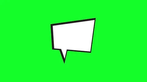 Comic book speech bubble with black outline on a green screen background Stock Footage 346724667