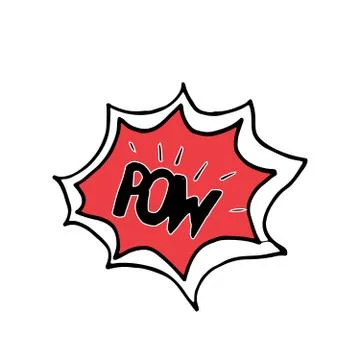 Comic book speech bubble, cartoon sound effect. Hand drawn pop art style sign Stock Illustration