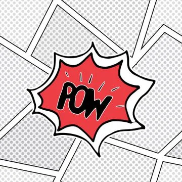 Comic book speech bubble, cartoon sound effect. Hand drawn pop art style sign Stock Illustration