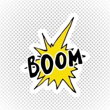 Comic book speech bubble, cartoon sound effect. Hand drawn pop art style sign Stock Illustration