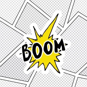 Comic book speech bubble, cartoon sound effect. Hand drawn pop art style sign Stock Illustration