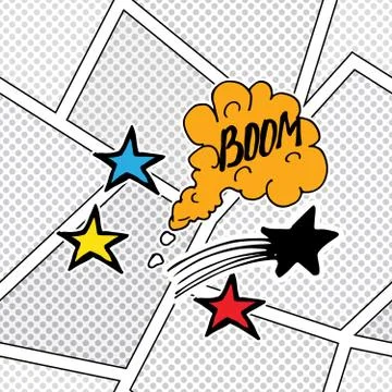 Comic book speech bubble, cartoon sound effect. Hand drawn pop art style sign Illustrazione stock