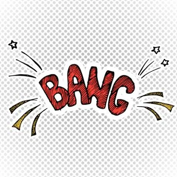 Comic book speech bubble, cartoon sound effect. Hand drawn pop art style sign Illustrazione stock