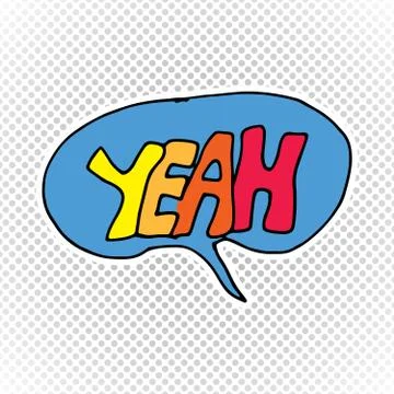 Comic book speech bubble, cartoon sound effect. Hand drawn pop art style sign Stock Illustration