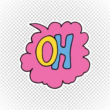 Comic book speech bubble, cartoon sound effect. Hand drawn pop art style sign Stock Illustration