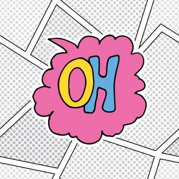 Comic book speech bubble, cartoon sound effect. Hand drawn pop art style sign Illustrazione stock