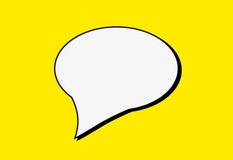 Comic book speech bubble curvy white on yellow empty Stock Illustration