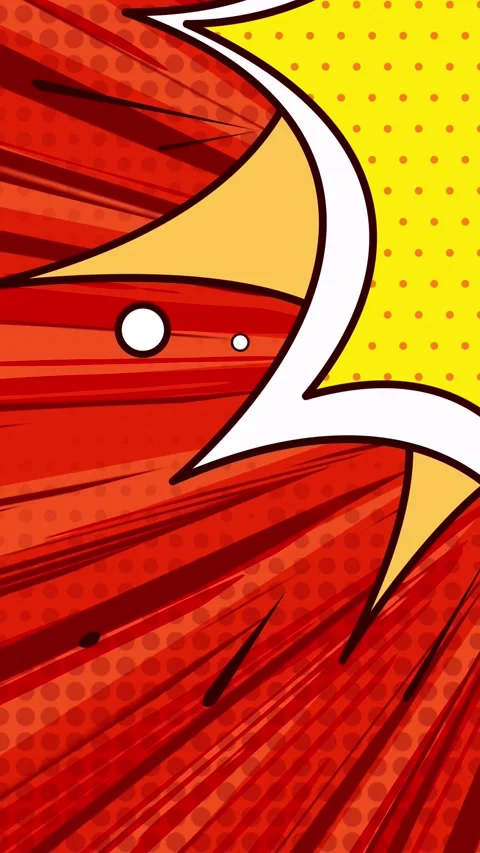 Comic book speech bubble exploding on red halftone background Stock Footage 294703220