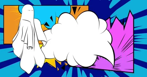Comic Book speech bubble with ghost animation Stock Footage 288161807