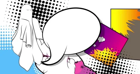 Comic Book speech bubble with ghost video Stock Footage 288161809