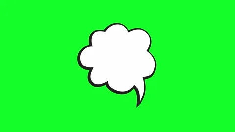Comic book speech bubble with green screen background for video editing Stock Footage 346724671