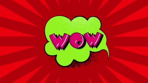 Comic book speech bubble with green copy space on a red sunburst background Stock Footage 346845226