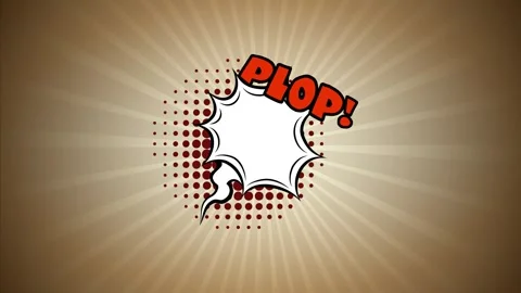 Comic book speech bubble with halftone pattern and sunburst background Stock Footage 346845408