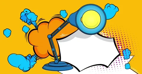 Comic Book speech bubble with Office lamp animation Stock Footage 317210048