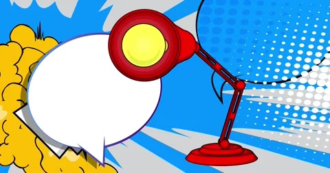 Comic Book speech bubble with Office lamp video Stock Footage 317210049