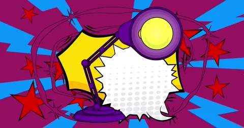 Comic Book speech bubble with Office lamp Stock Footage 317210051