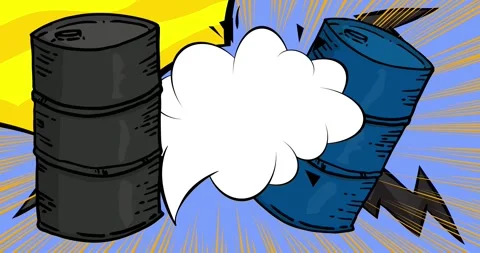 Comic Book speech bubble with Oil Barrel animation Stock Footage 332757106