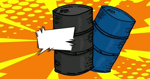 Comic Book speech bubble with Oil Barrel Stock Footage 332757107