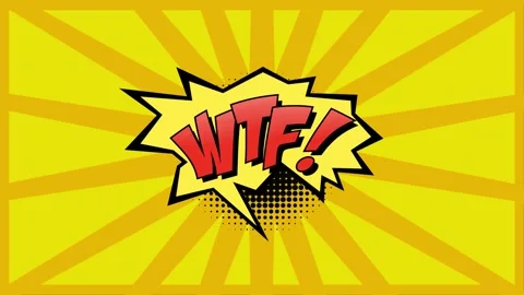 Comic book speech bubble with yellow sunburst background and copy space Vídeo Stock 346846846