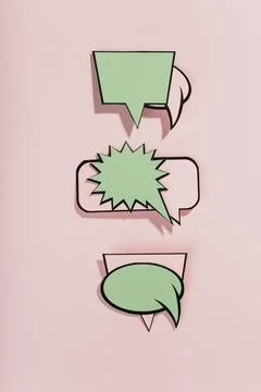 Comic book speech bubbles pink backdrop Foto stock