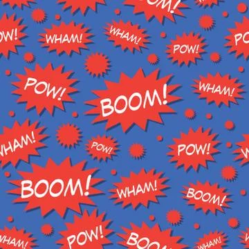 Comic Book Speech Bubbles Seamless Pattern Vector Illustration 스톡 일러스트