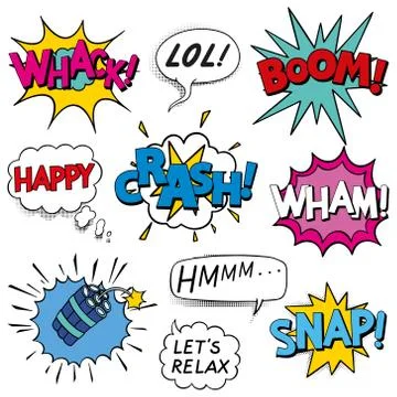 Comic Book Speech Bubbles set Stock Illustration
