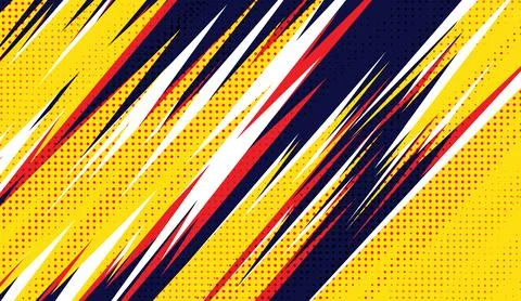 Comic book speed lines background with dynamic diagonal stripes in yellow white Stock Illustration