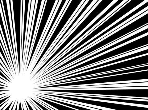 Comic book speed lines set, explosion effect. Abstract radial zoom speed light イラスト素材