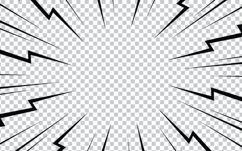 Comic book speed lines on transparent background Stock Illustration