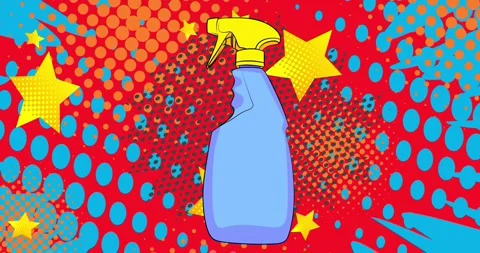 Comic Book Spray Bottle Video Stock Footage 330277427