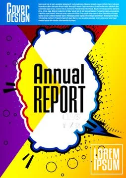 Comic book style annual report, abstract business flyer template design. Cart Stock Illustration