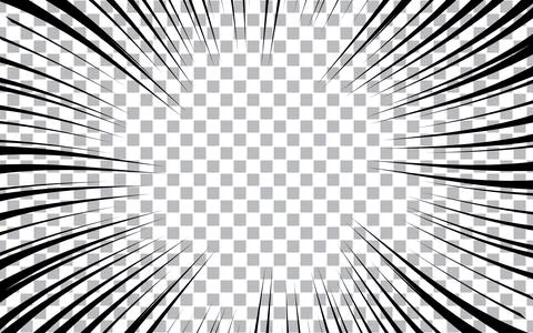Comic book style black and white radial lines background. Manga speed frame.. Stock Illustration
