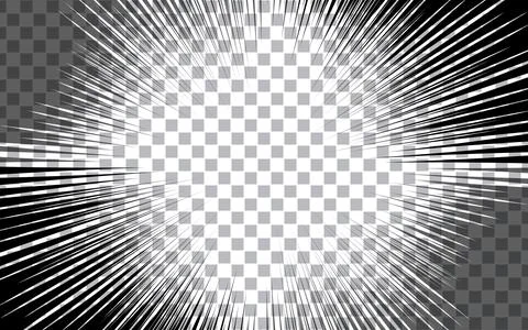 Comic book style black and white radial lines background. Manga speed frame.. Stock Illustration